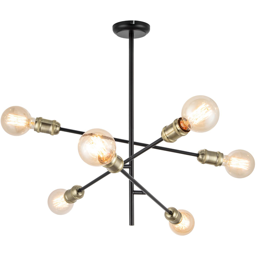Cosylyte Charlton 6 Light Adjustable Arm Industrial Ceiling Light Image 1
