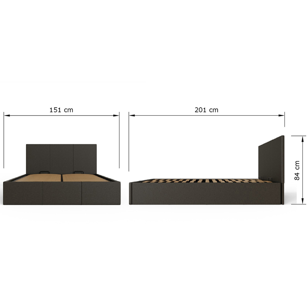 GFW Double Grey End Lift Ottoman Bed Image 9