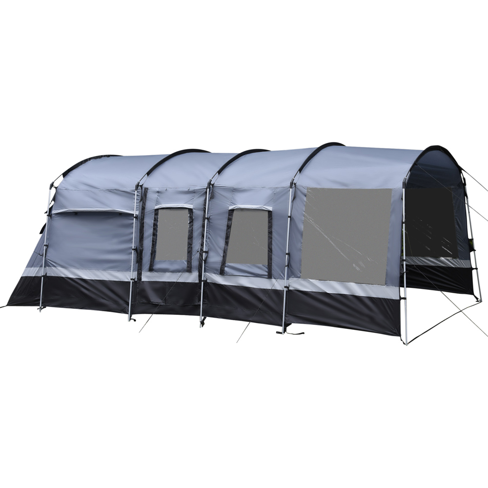 Outsunny 8 Person Waterproof Tunnel Camping Tent Grey Image 1