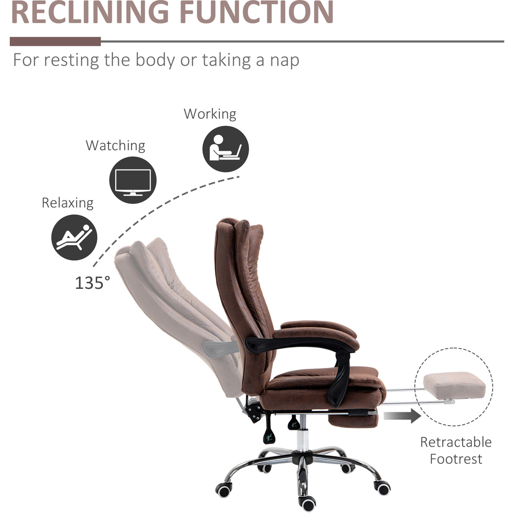 Portland Brown Microfibre Swivel Office Desk Chair Image 5