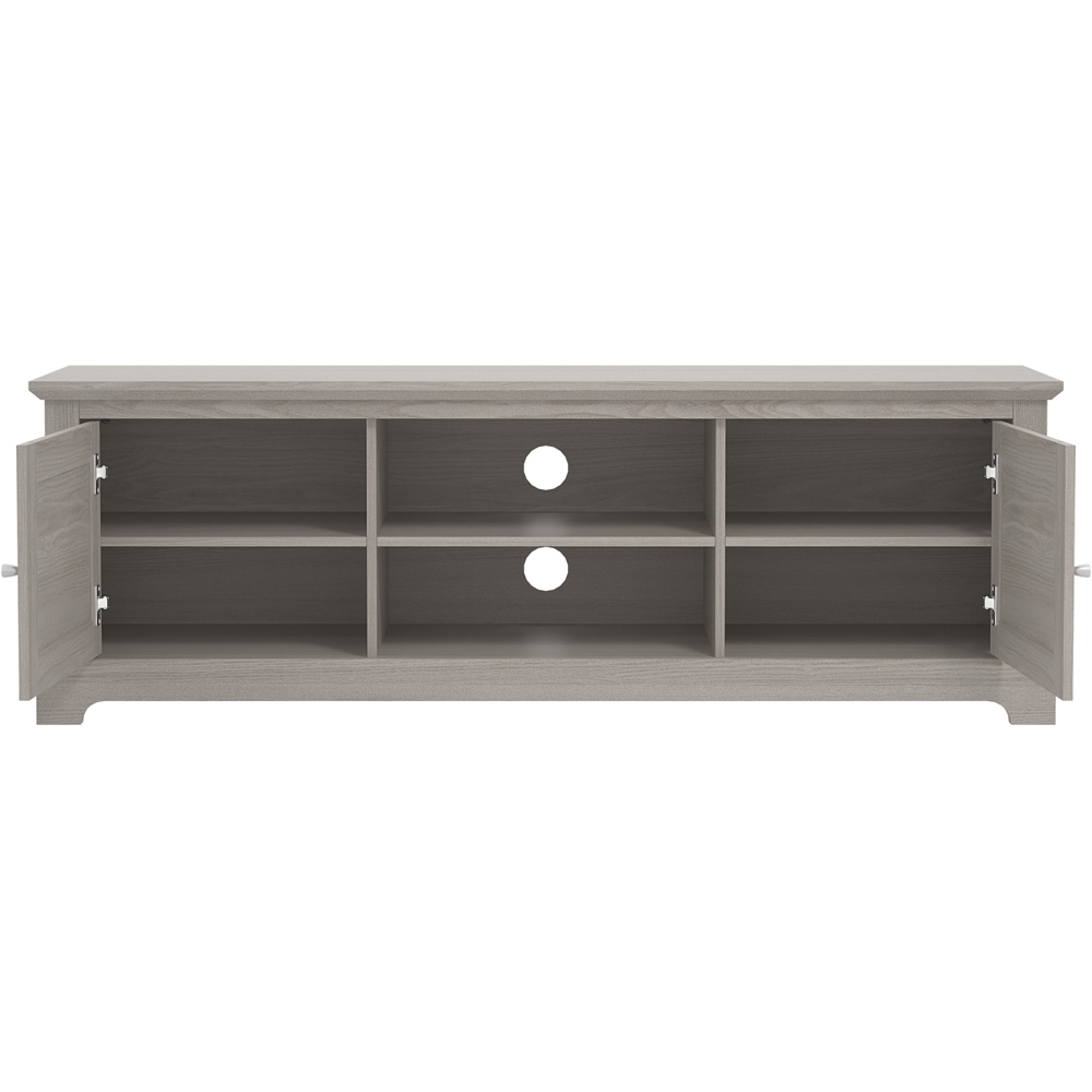 GFW Salcombe 2 Door 2 Shelf Warm Grey Oak TV Unit Image 3