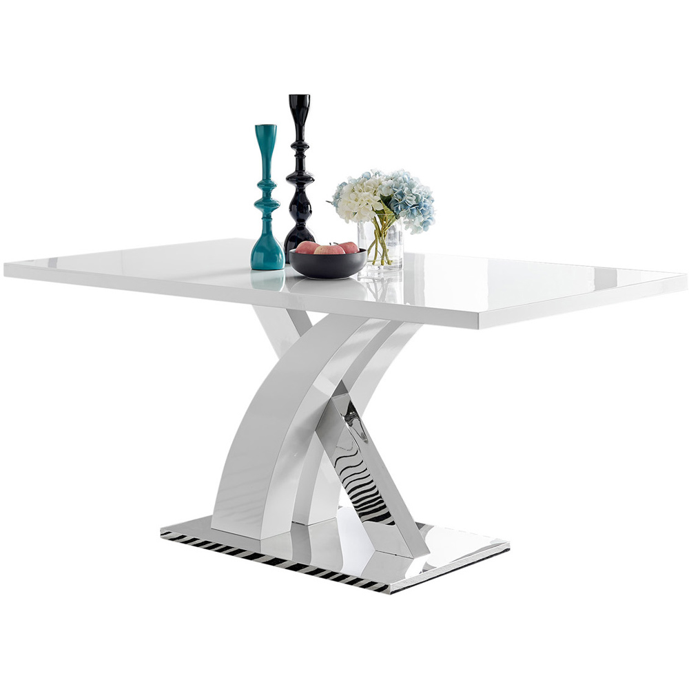 Furniturebox Columbia 6 Seater Dining Table White Image 2