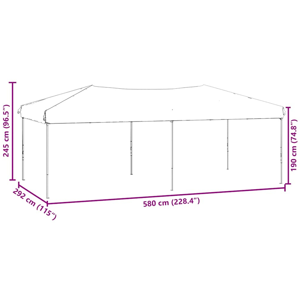 vidaXL 3 x 6m Red Foldable Party Tent with Sidewalls Image 9