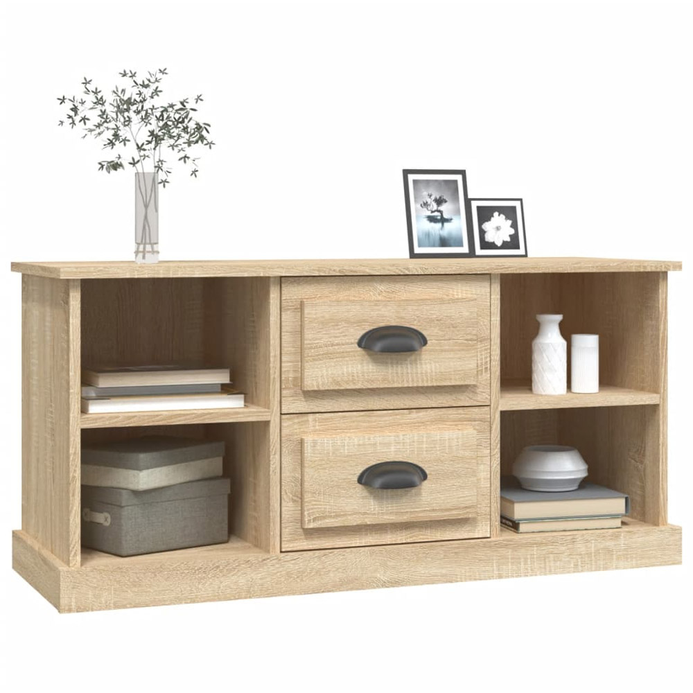 vidaXL 2 Drawer 4 Open Shelf Sonoma Oak TV Cabinet Image 4