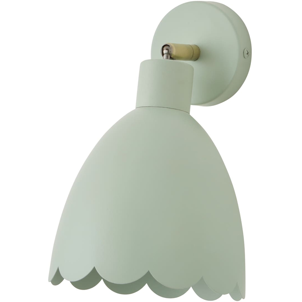 ValueLights Millie Sage Green Scallop Shade Adjustable Wall Light with Bulb Image 1