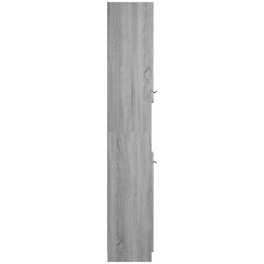 vidaXL 2 Door 2 Shelf Grey Wooden Bathroom Cabinet Image 6