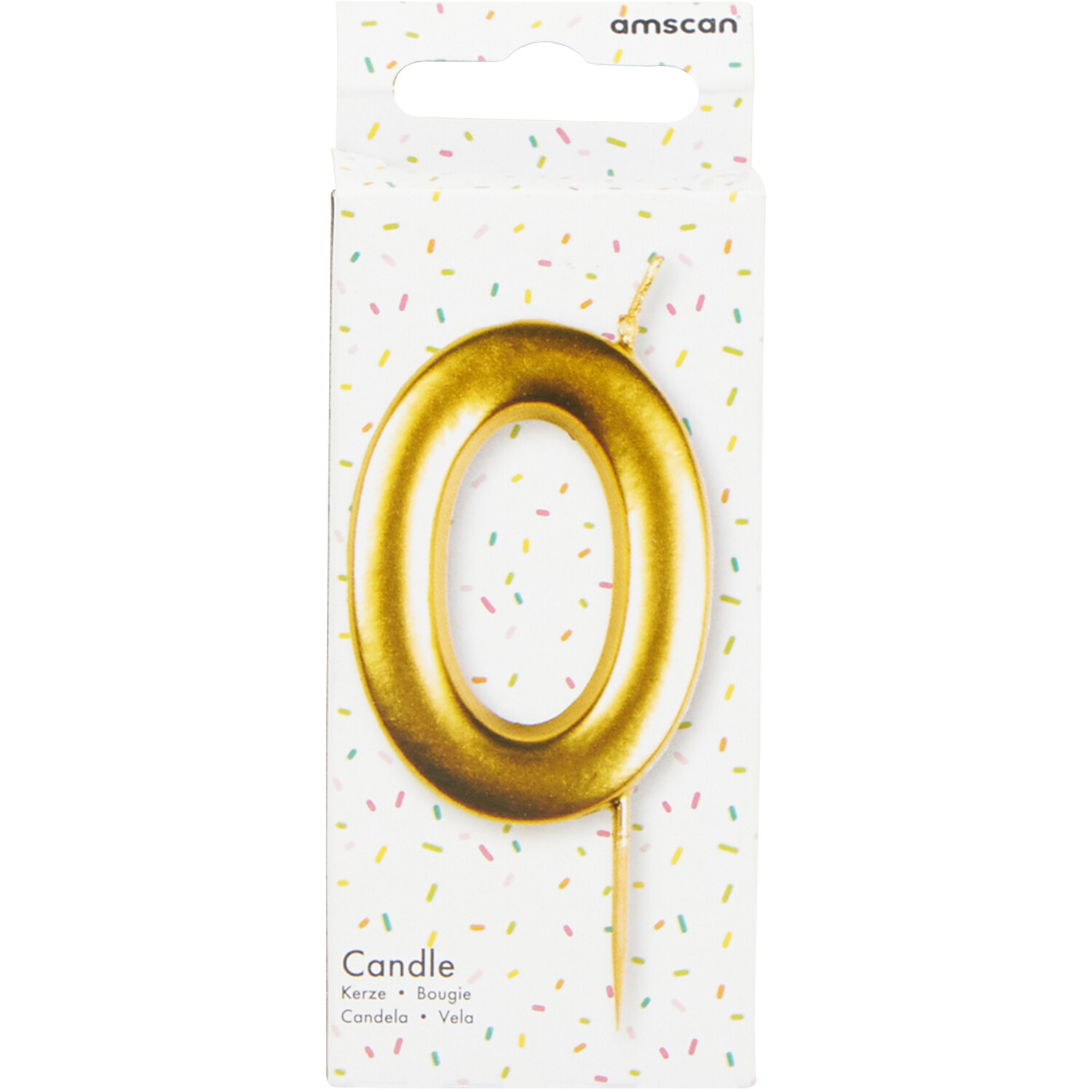 Gold Number Birthday Candle - Gold /  0 Image 1