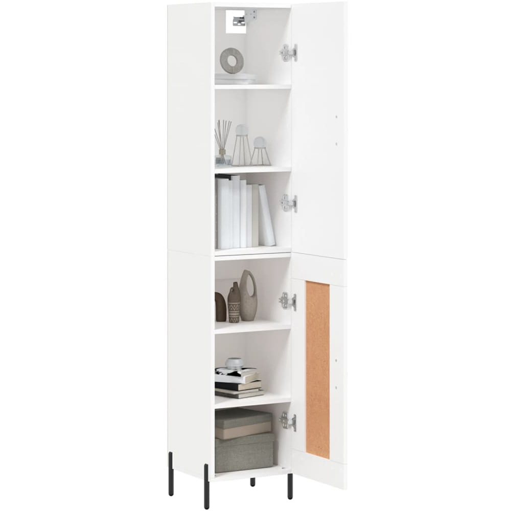 vidaXL 2 Door 6 Adjustable Shelf White Highboard with Metal Legs Image 3