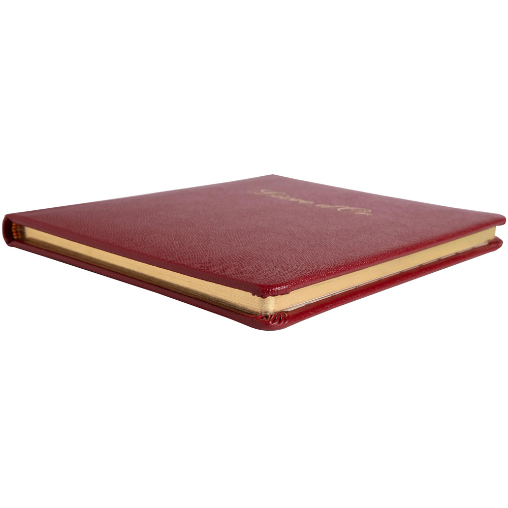Exacompta Red Leather Livre D or Guest book with French cover and Gold Edges 140 Pages Image 6
