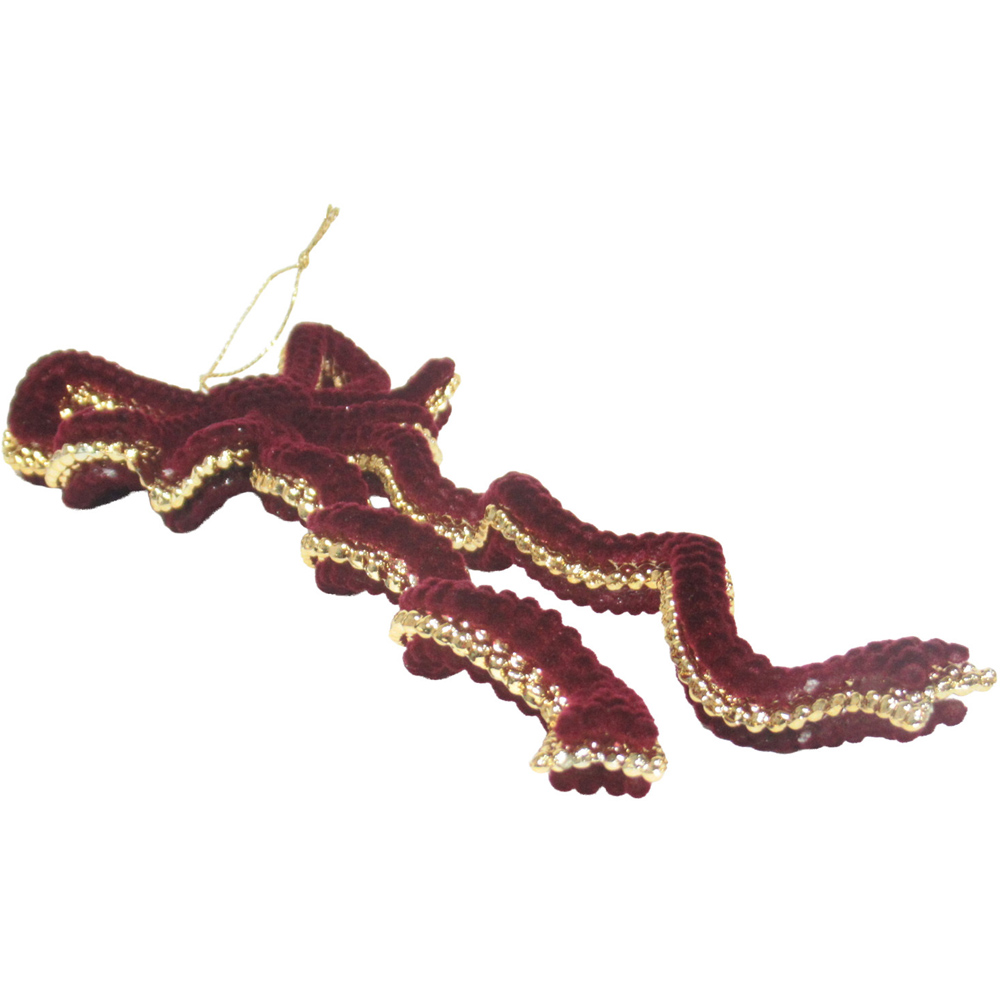 Burgundy and Gold Hanging Bow Decoration Image 6