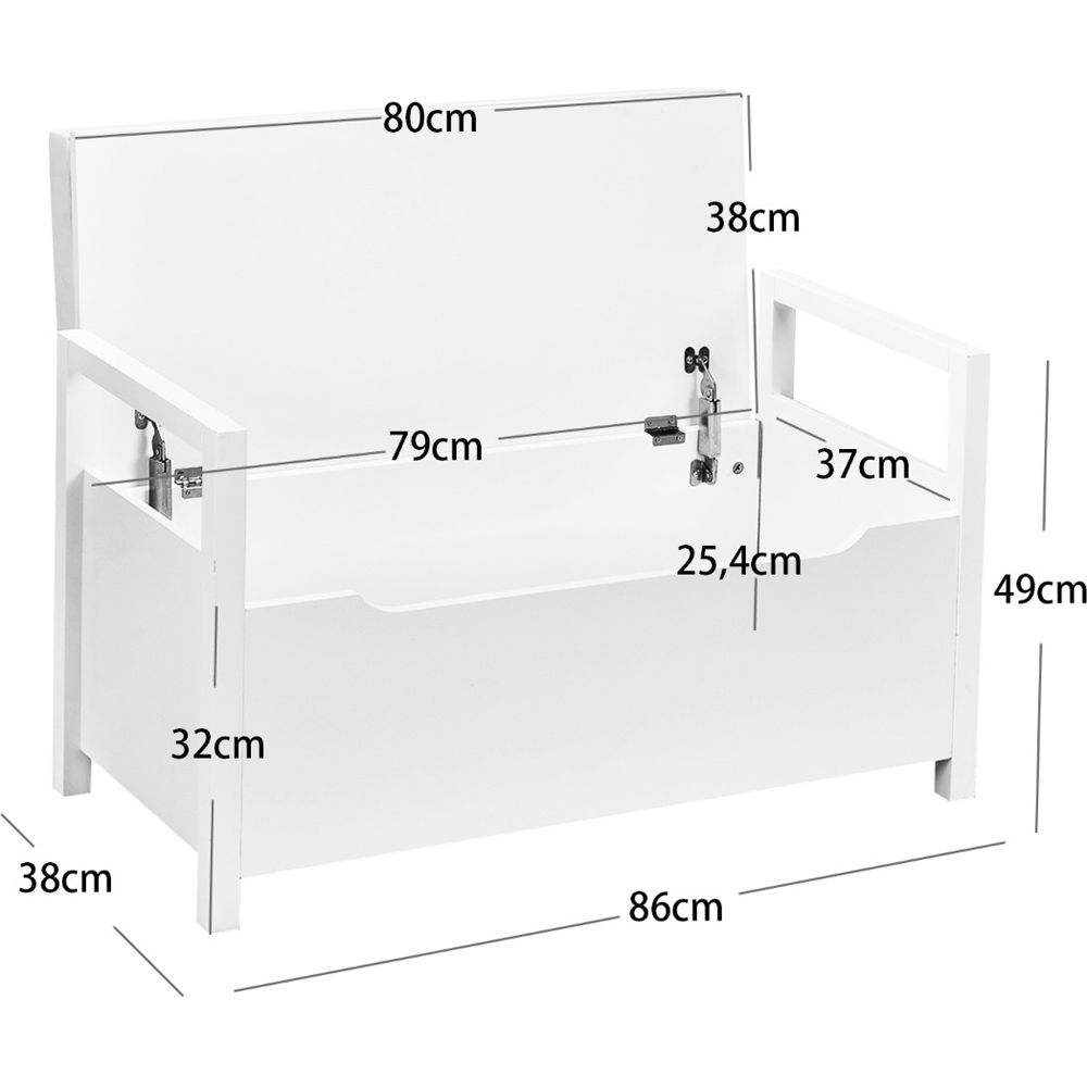 Costway White Storage Shoe Changing bench Image 8