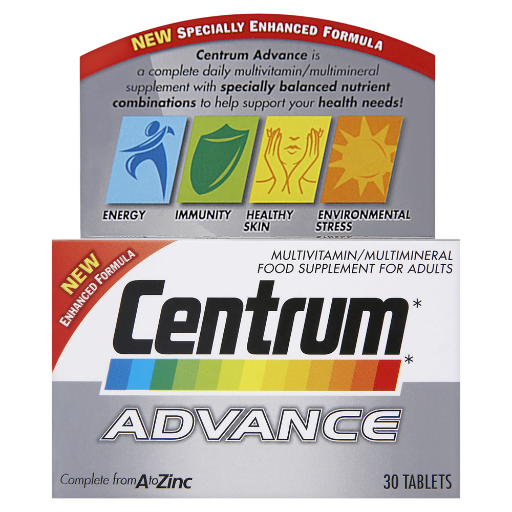 centrium advanced multivitamin tablets 30pk wilko