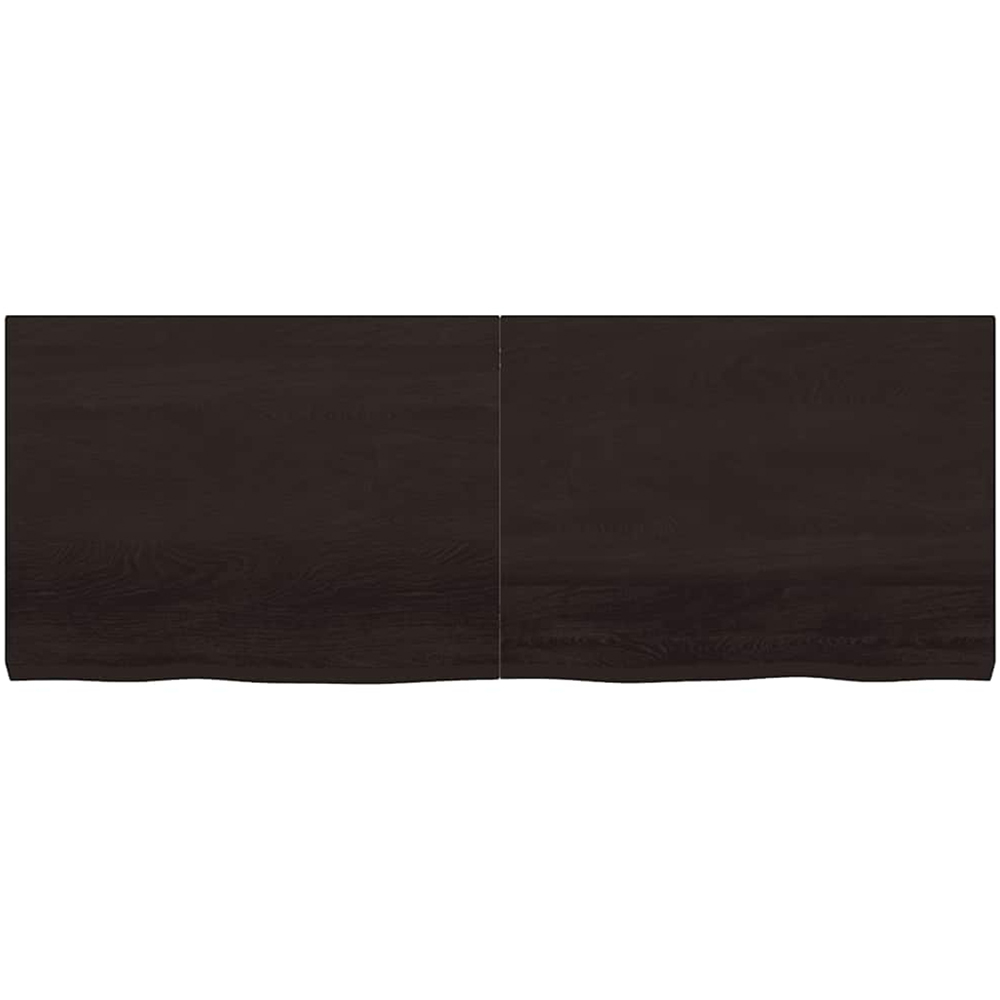 vidaXL 160cm Dark Brown Treated Solid Oak Wood Foldable Floating Wall Shelf Image 2