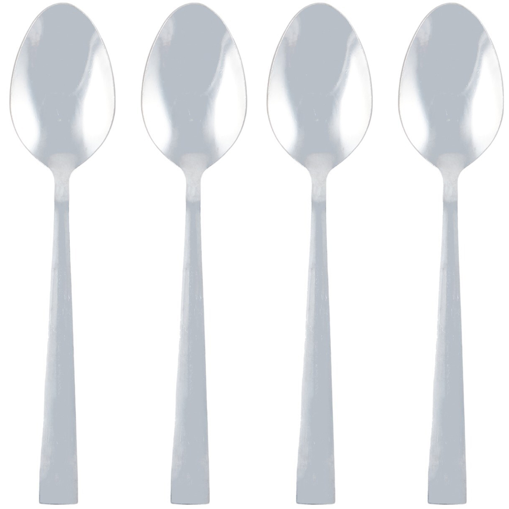 Pack of 4 My Kitchen Spoons - Silver Image 2