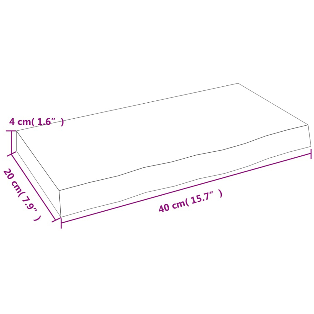 vidaXL 20 x 40cm Natural Oak Wood Wall Shelf Image 6