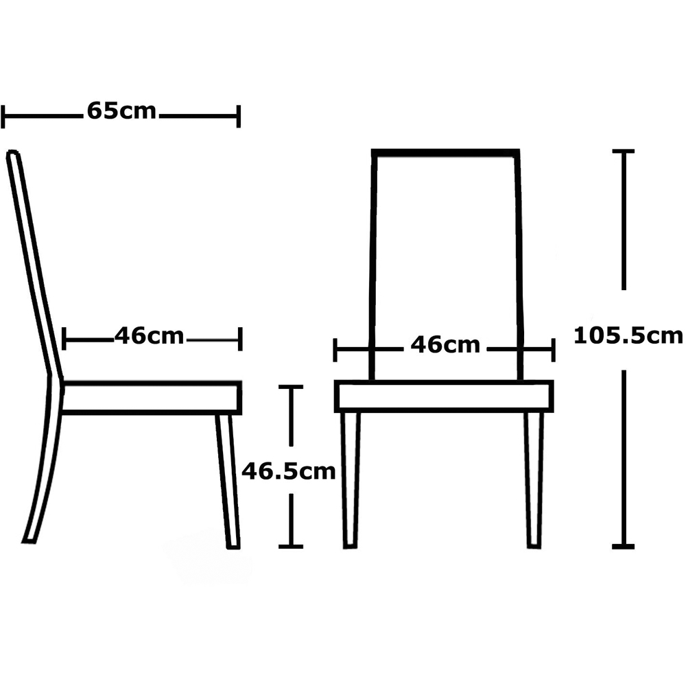 Set of 2 Cream Faux Leather High Back Dining Chair Image 6