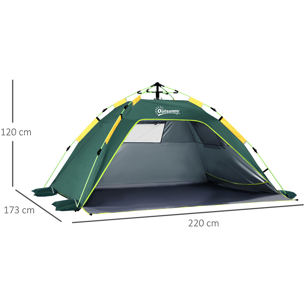 Outsunny 1-2 Person Pop-Up Camping Tent Dark Green Image 7