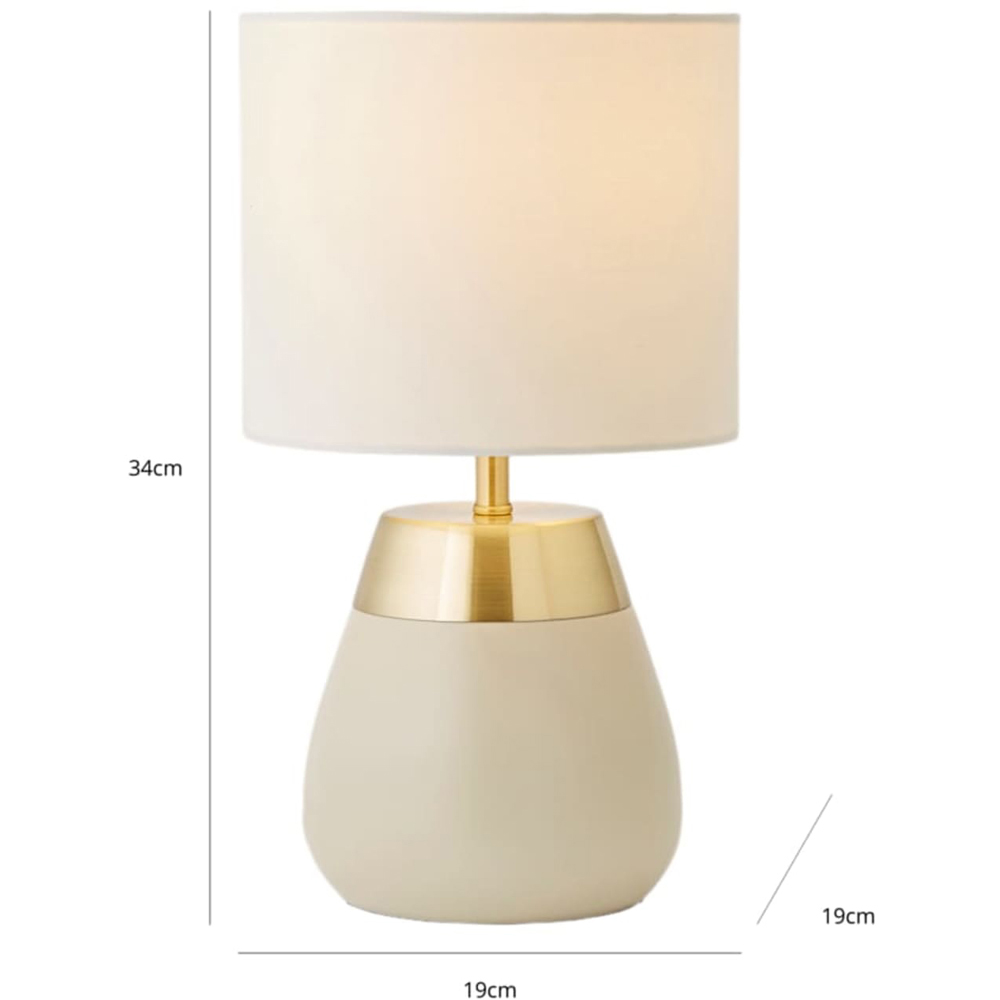ValueLights Hurst Drum Shade Cream Touch Table Lamp with Bulb Image 8