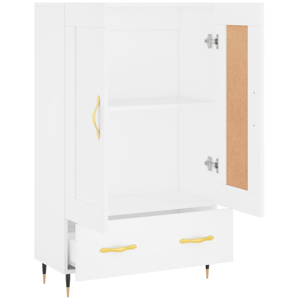 vidaXL 2 Door Single Drawer White Highboard with Gold Handles Image 6