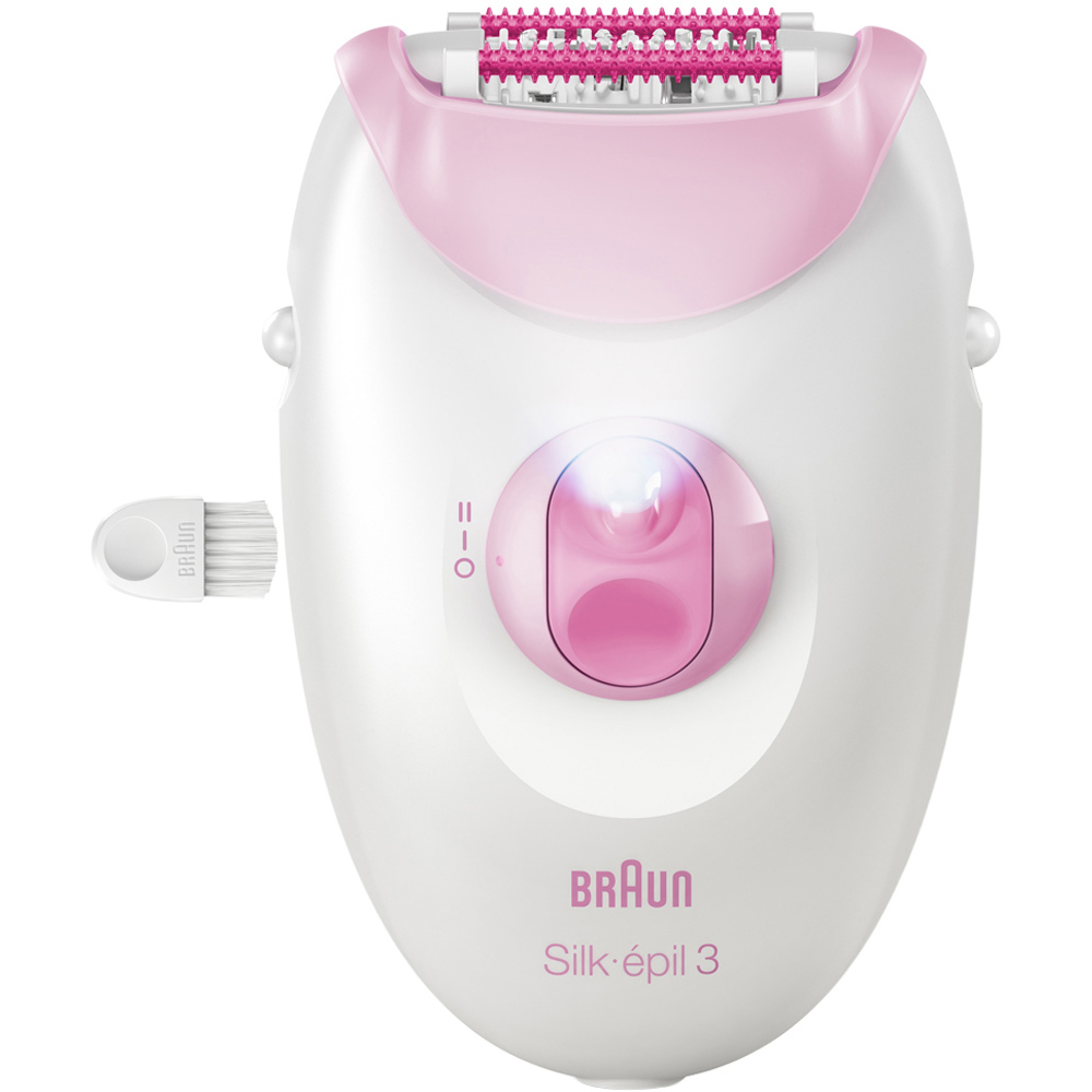 Braun Silk·épil 3 Pink Corded Hair Removal Epilator with Cleaning Brush Image 2