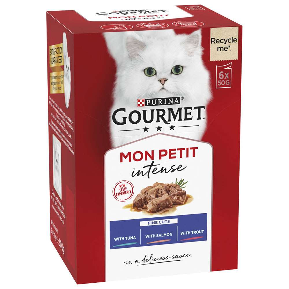 Gourmet Mon Petit Cat Food Pouches Fish 6 x 50g Image 1
