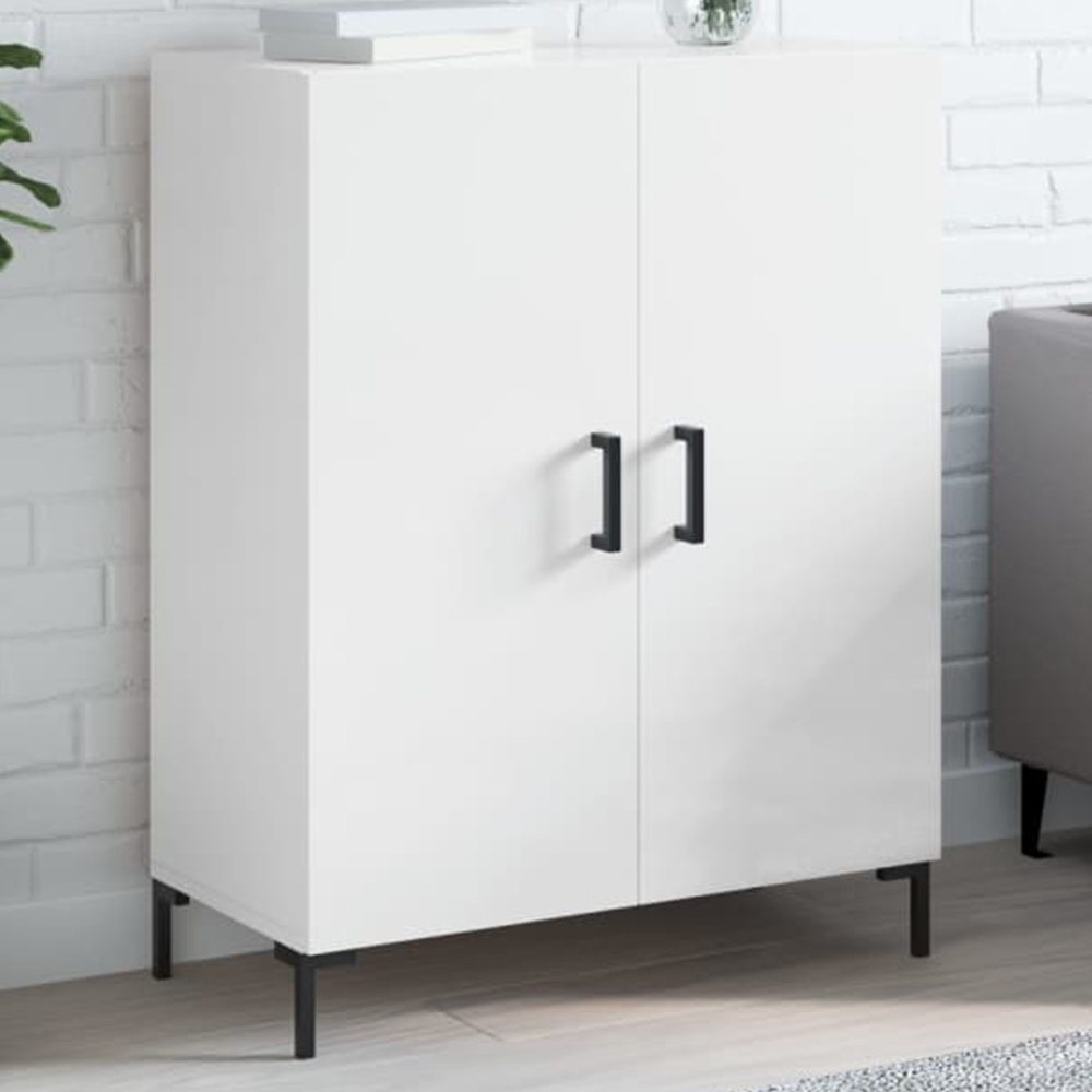 vidaXL 2 Door High Gloss White Sideboard Image 1