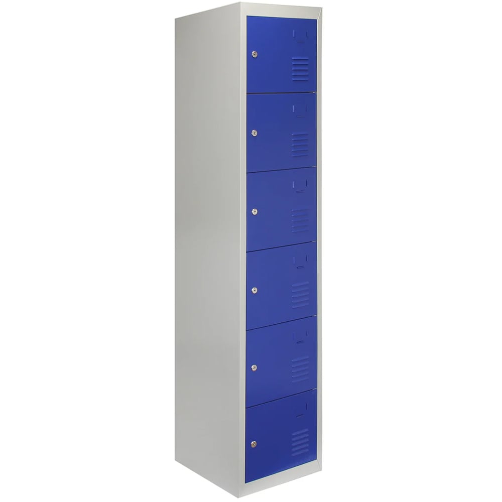 MonsterShop 6 Door Blue Metal Storage Locker Image 2