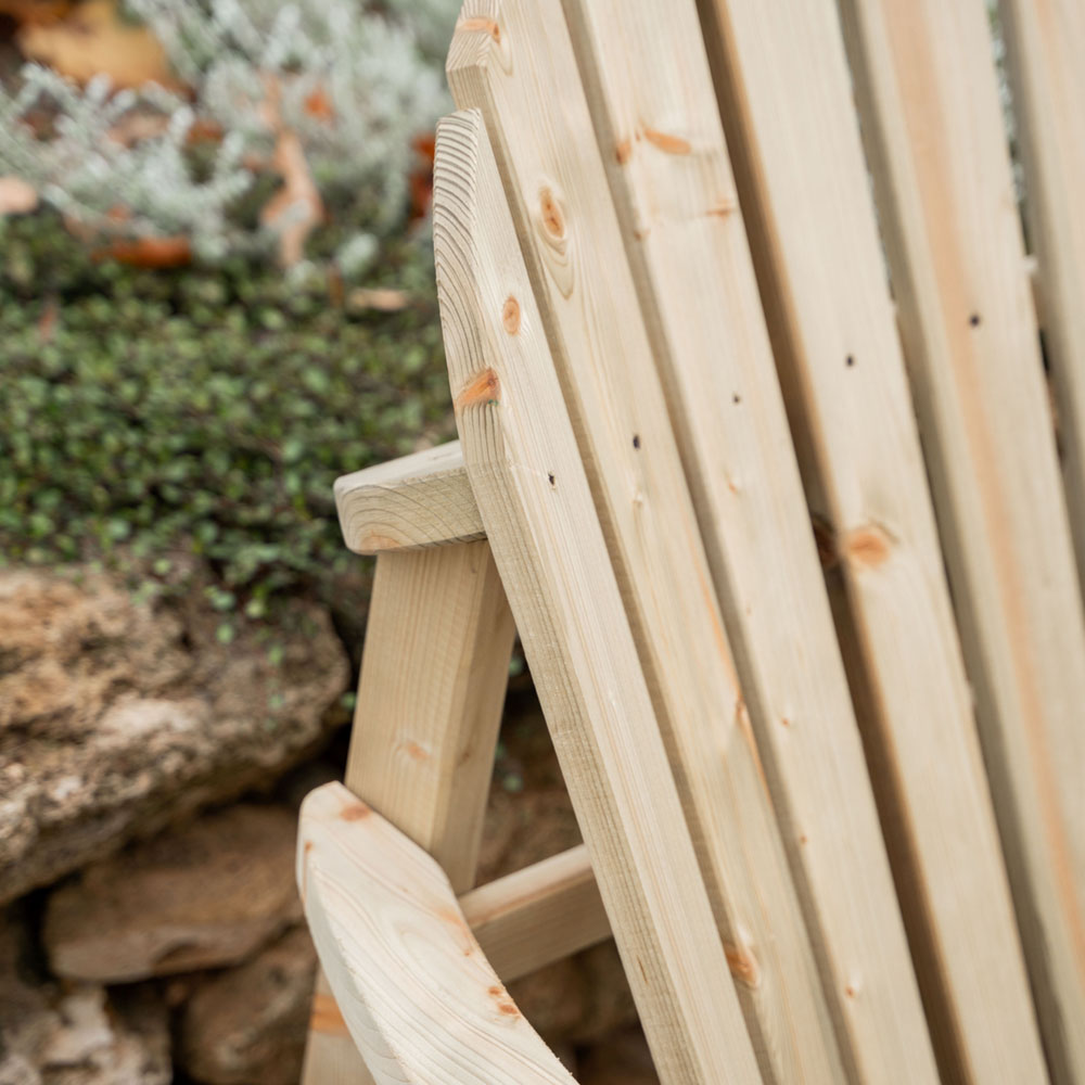 Outdoor Living 2 Seater Wooden Adirondack Relax Garden Bench Image 3