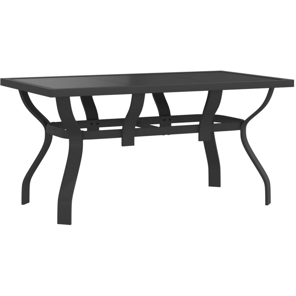 vidaXL 4 Seater Metal Rectangular Garden Dining Table Black Image 2