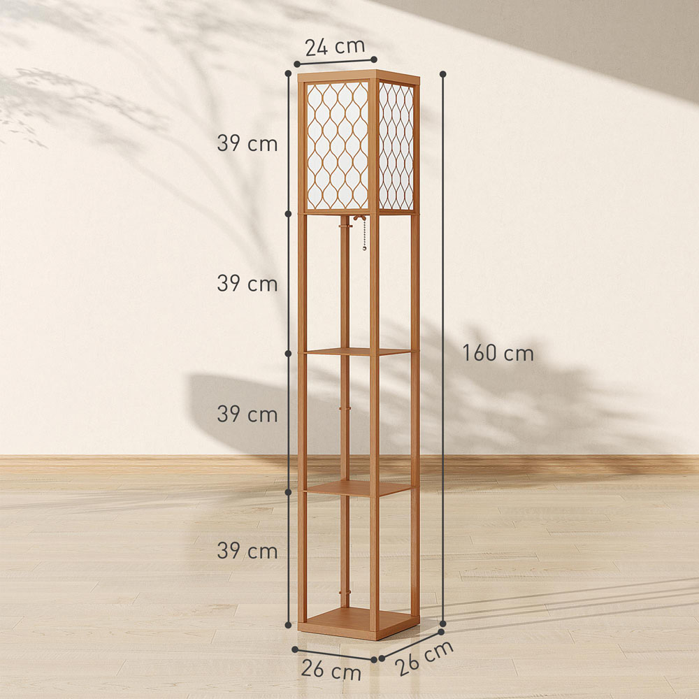 Portland 3 Shelf Natural Floor Lamp Image 9