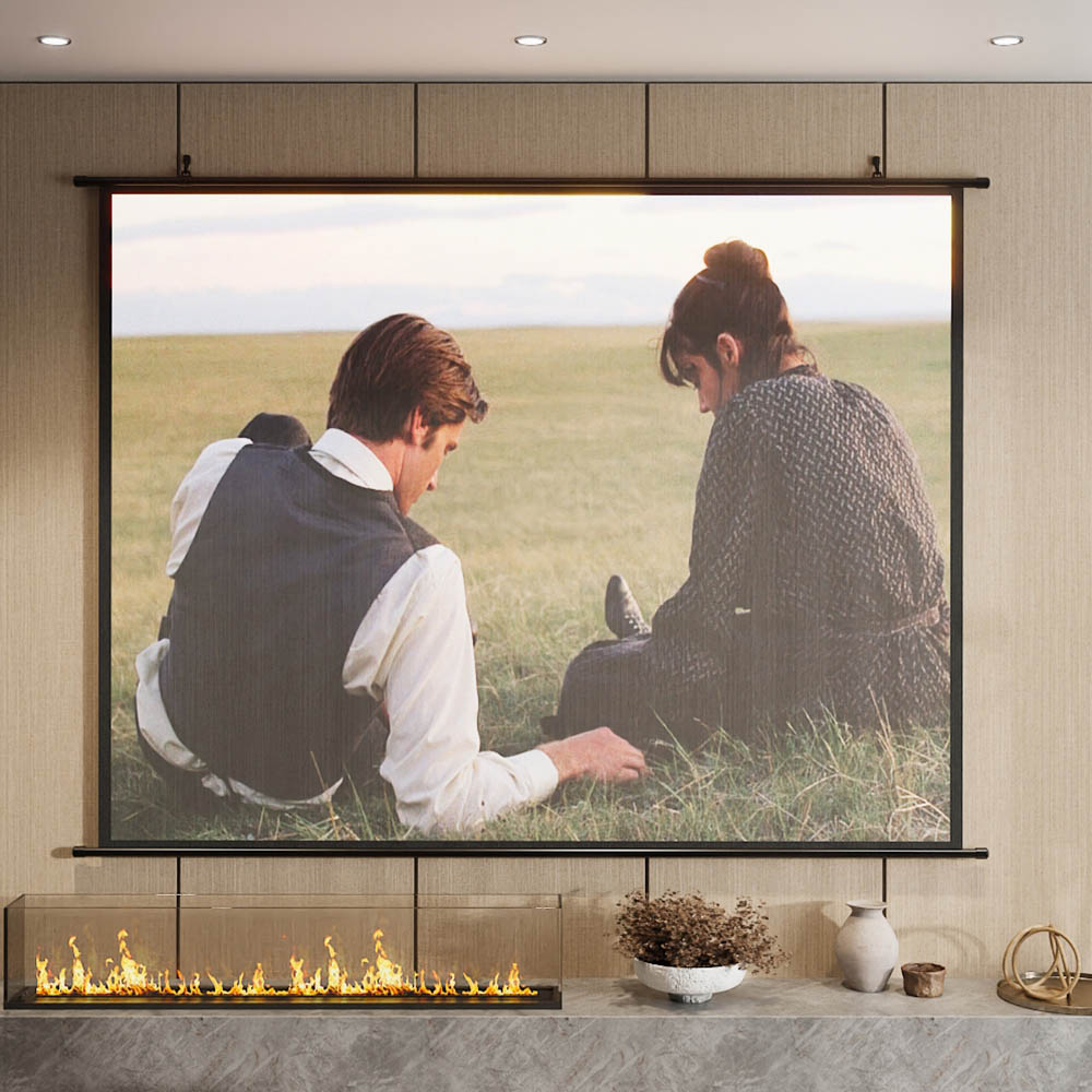 Living and Home 4:3 Portable Manual Pull Down Projector Screen 100 inch Image 2