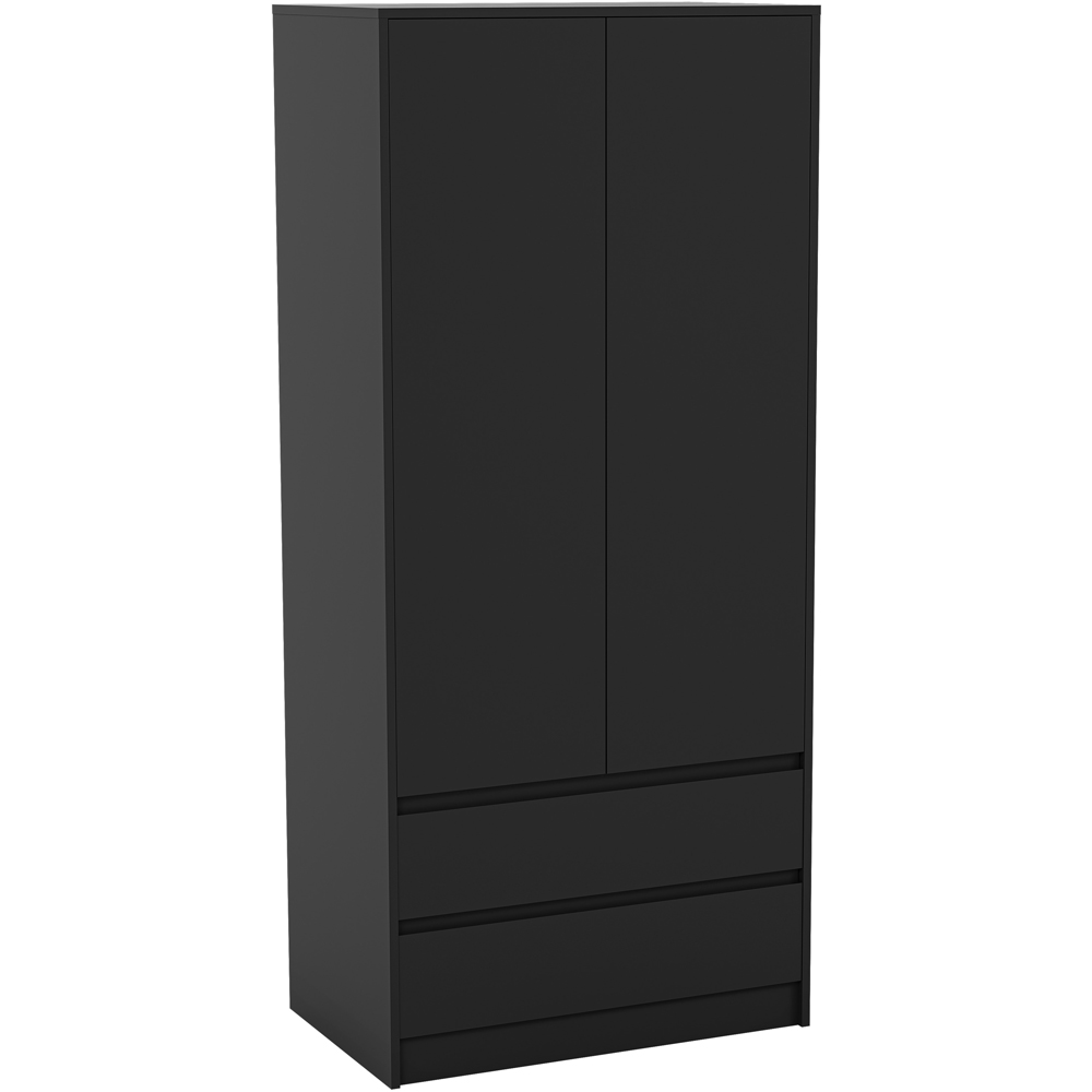 VIDA DESIGNS Denver 2 Door 2 Drawer Black Wardrobe Image 2