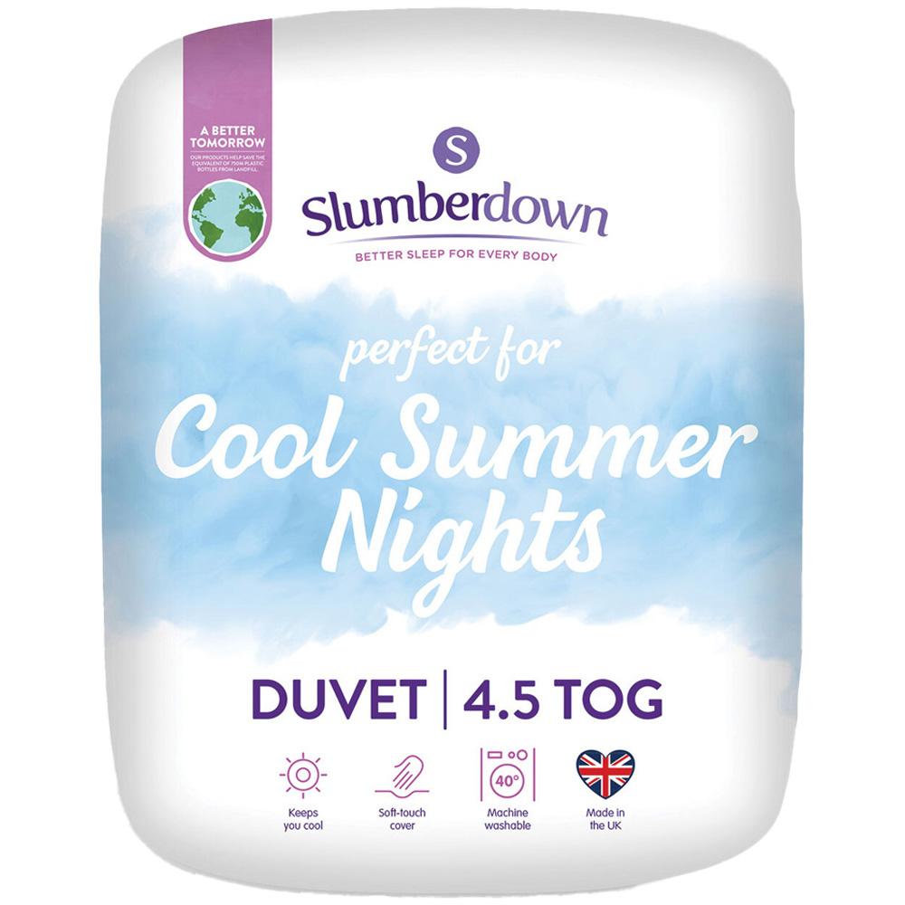 Slumberdown King Size White Cool Summer Cotton Duvet 4.5 Tog Image 1