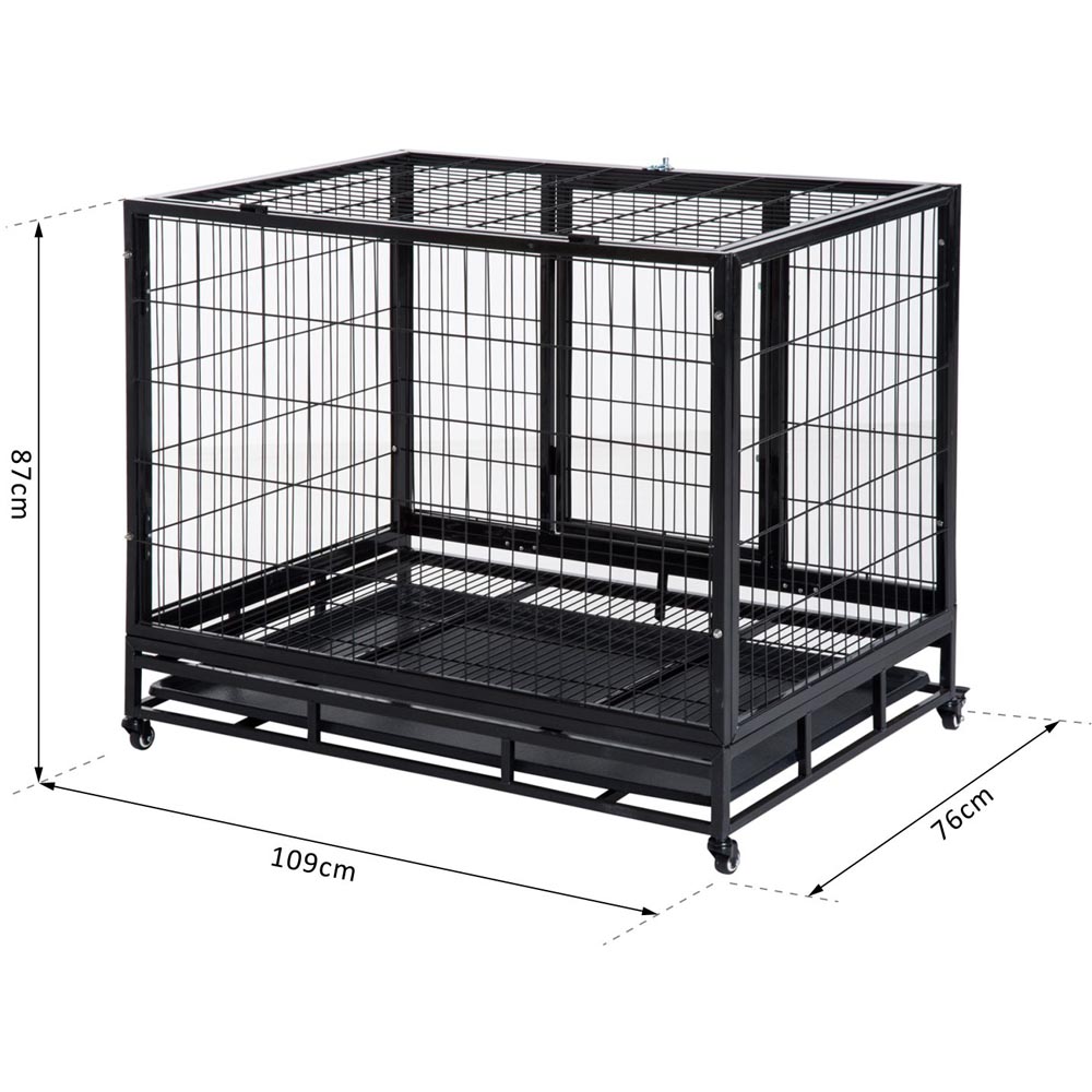 PawHut 43 Inch Heavy Duty Metal Dog Kennel Image 8