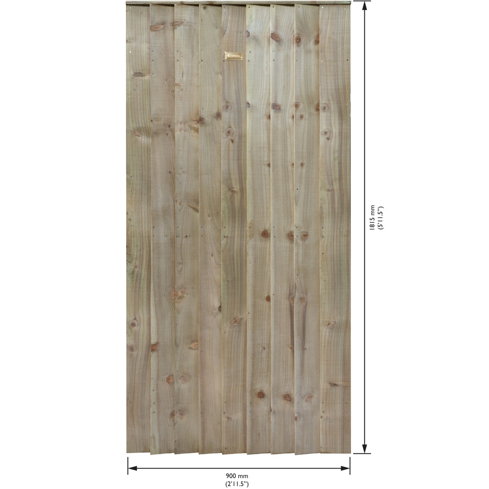Rowlinson Featheredge Square Top Wooden Gate Image 8