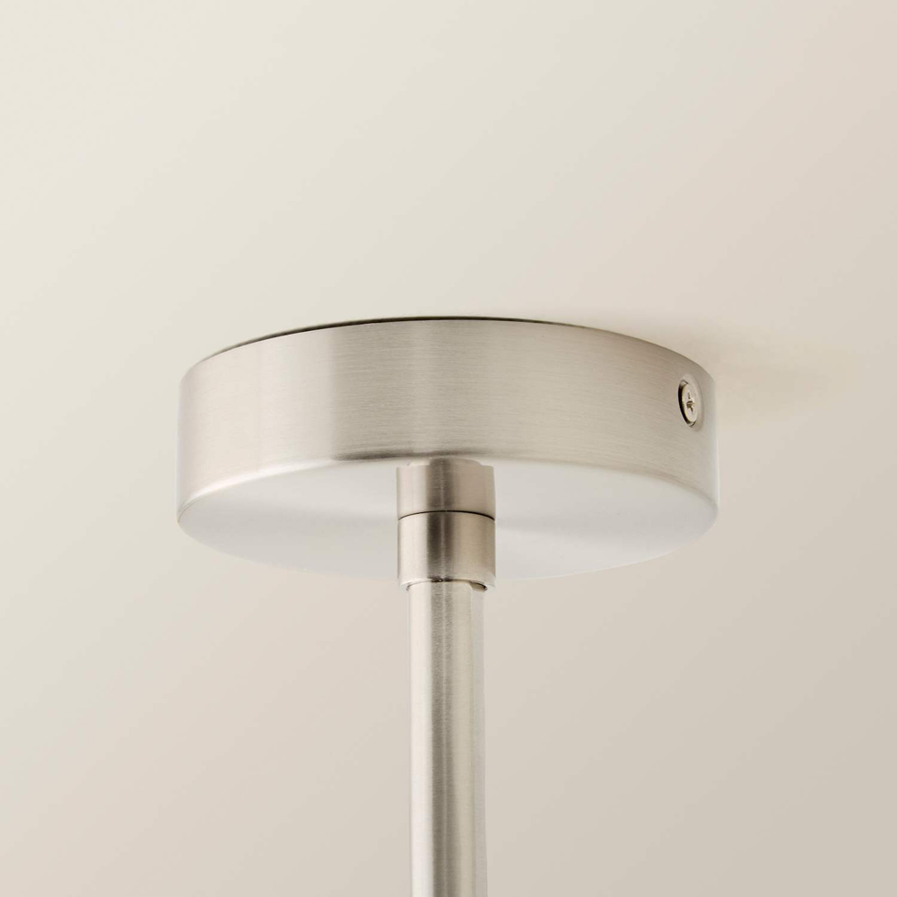 ValueLights Susie Glass Shade Brushed Chrome Adjustable Drop LED Ceiling Pendant Light with Bulb Image 5