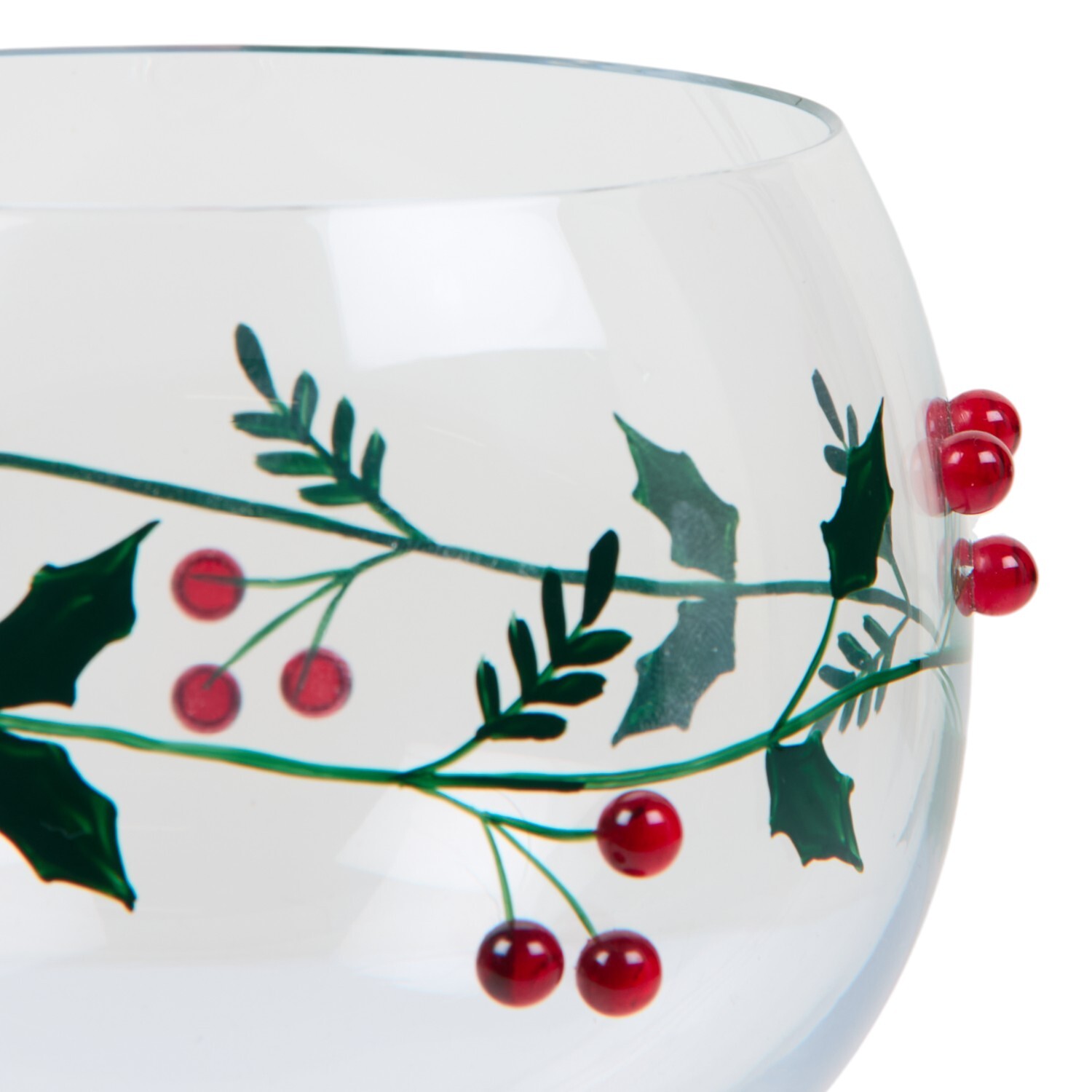 Gin Glass with Mistletoe Decoration Clear Image 3