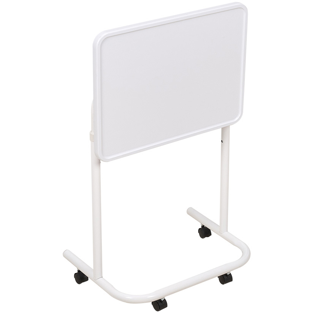 Living and Home White Adjustable Mobile Side Table Image 3