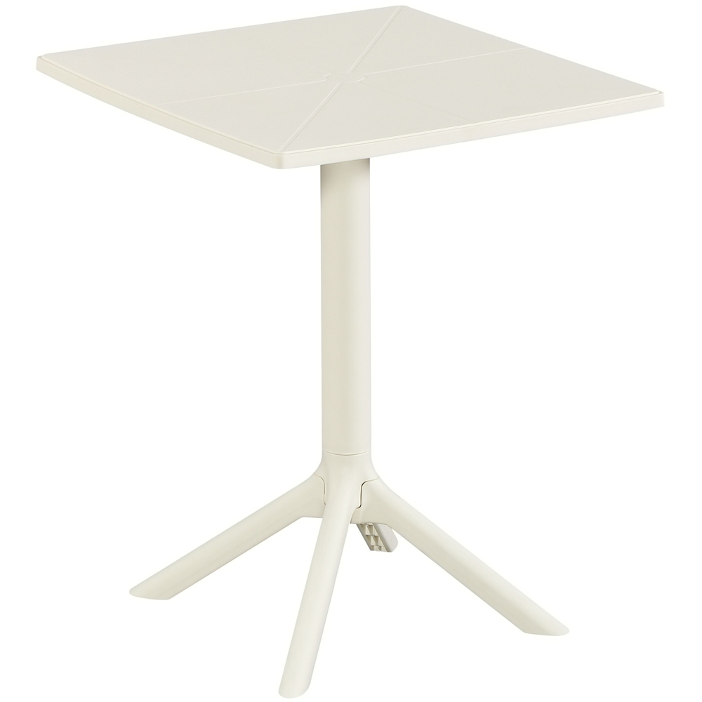 Core Products 2 Seater White Square Plastic Garden Bistro Table Image 2