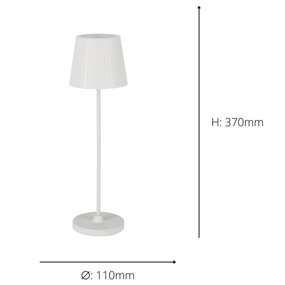 EGLO Cabozo LED White Portable Outdoor Table Lamp Image 4