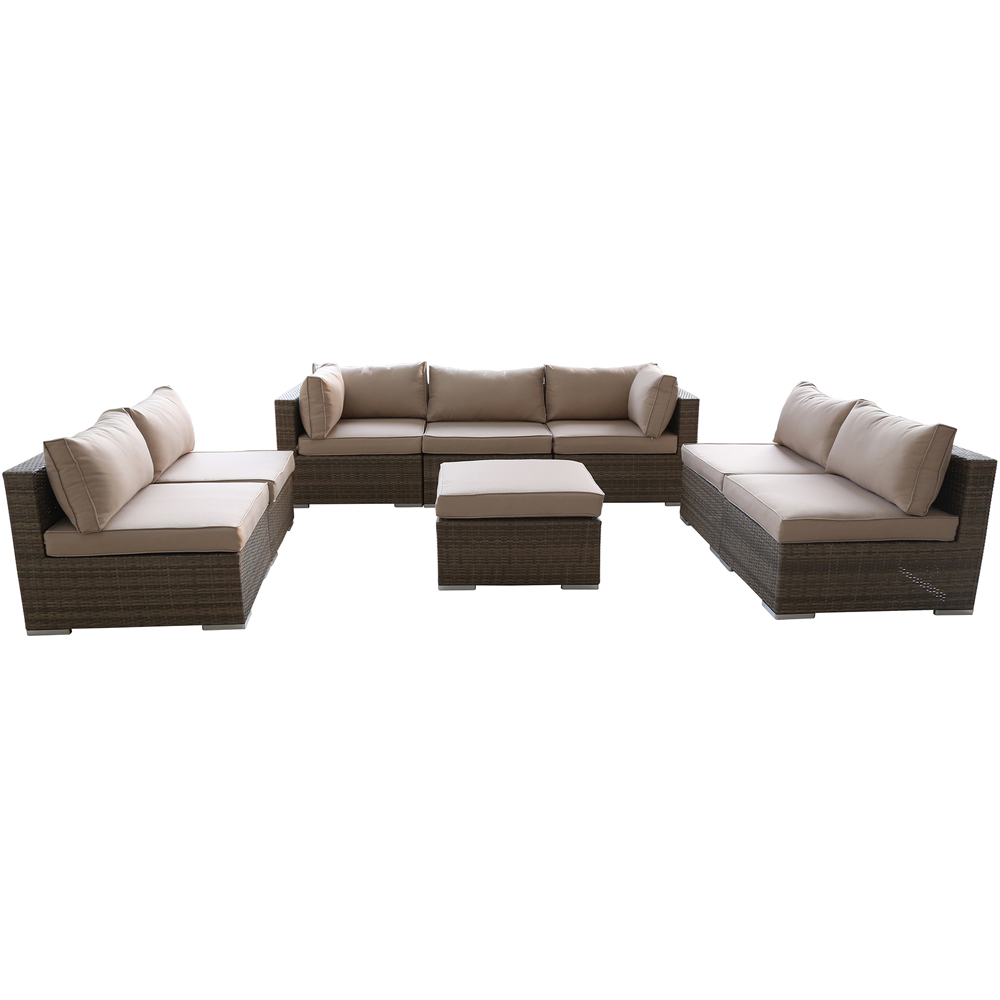 Furniture One 8 Seater Yellow Rattan Garden Sofa Set Image 2