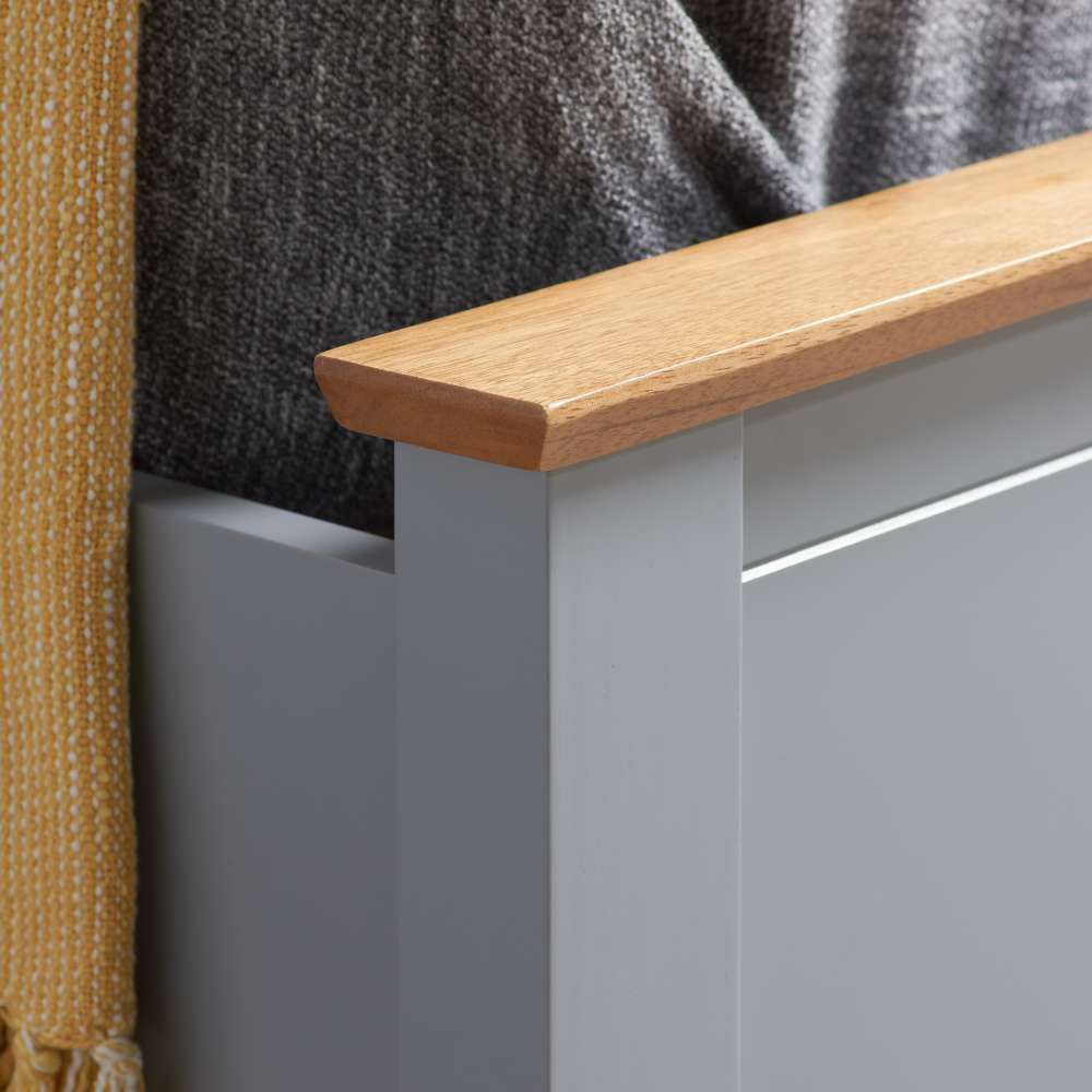 Phoenix Small Double Stone Grey Ottoman Bed Image 7