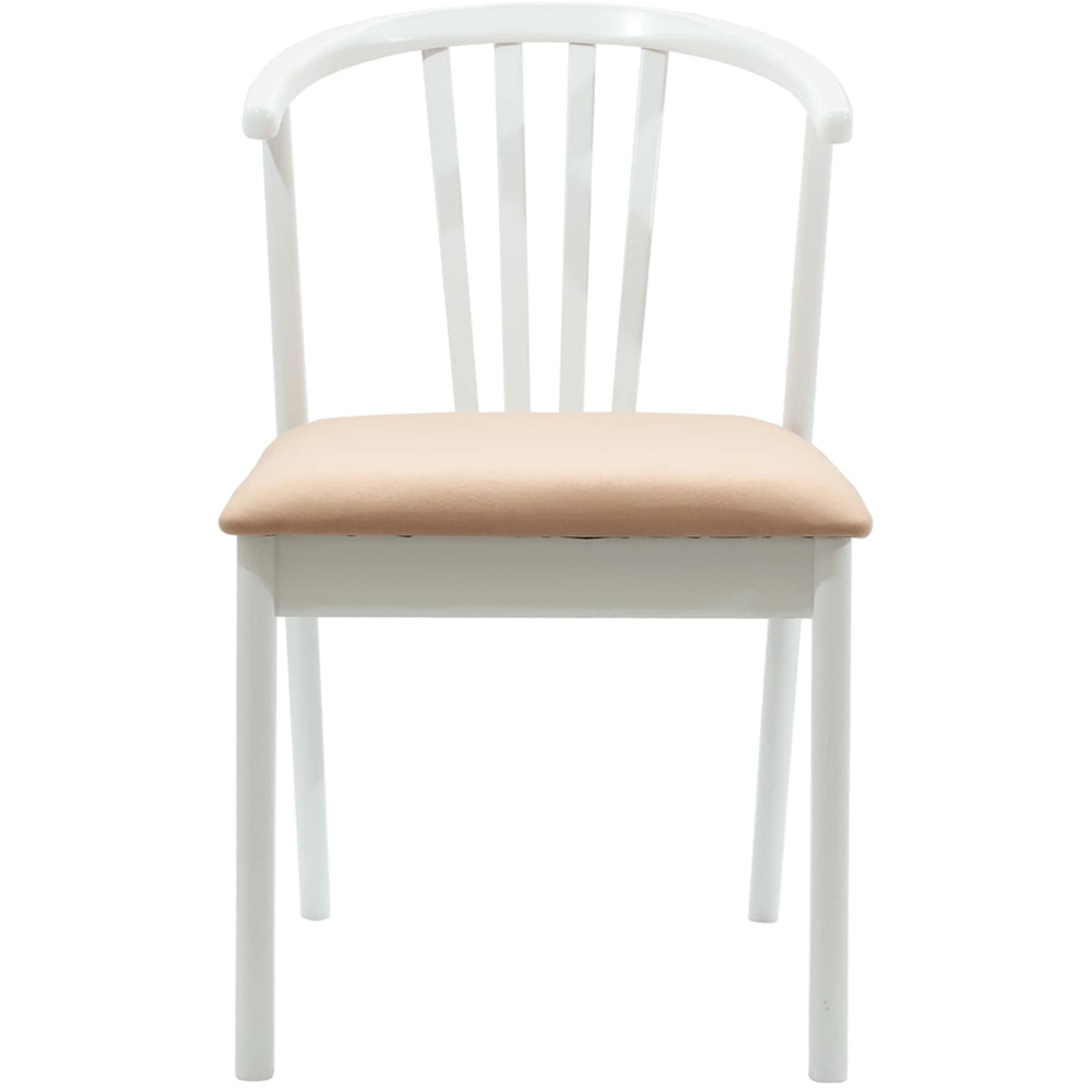 vidaXL Set of 2 White and Brown Rubberwood Vintage Dining Chairs Image 3