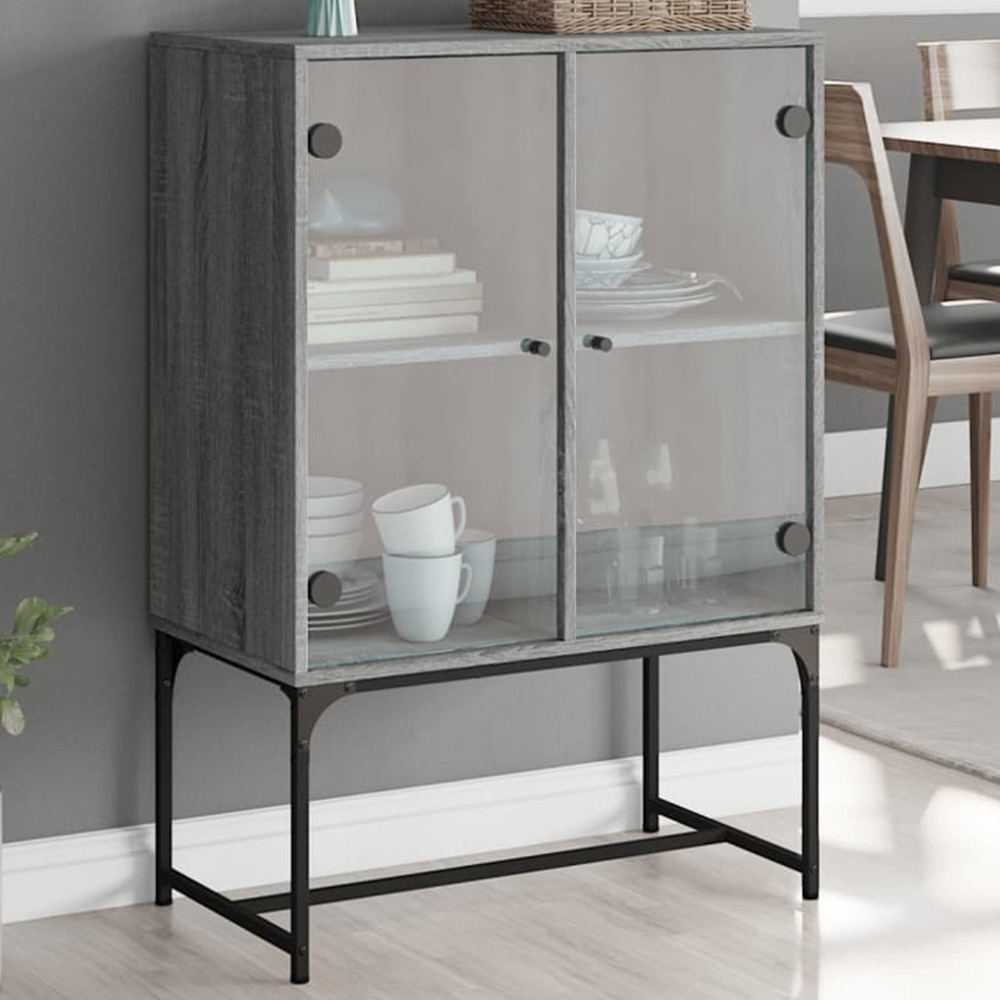 vidaXL 2 Door Grey Sonoma Oak Side Cabinet Image 1