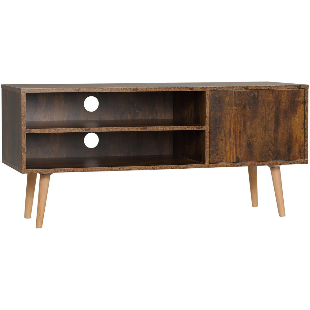 Portland Single Door 2 Shelf Brown TV Cabinet Image 2