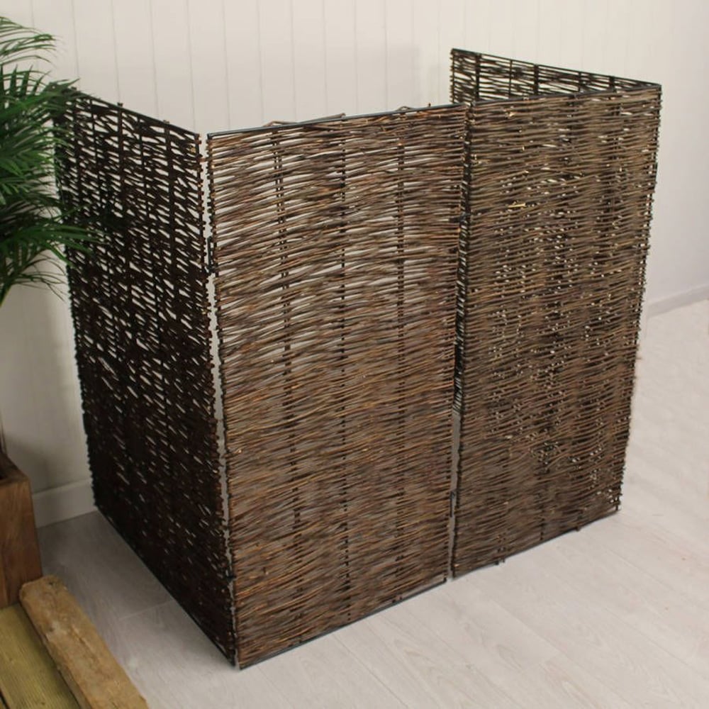 Eurotrade 115 x 80cm Triple Willow Wheelie Bin Screen Image 2