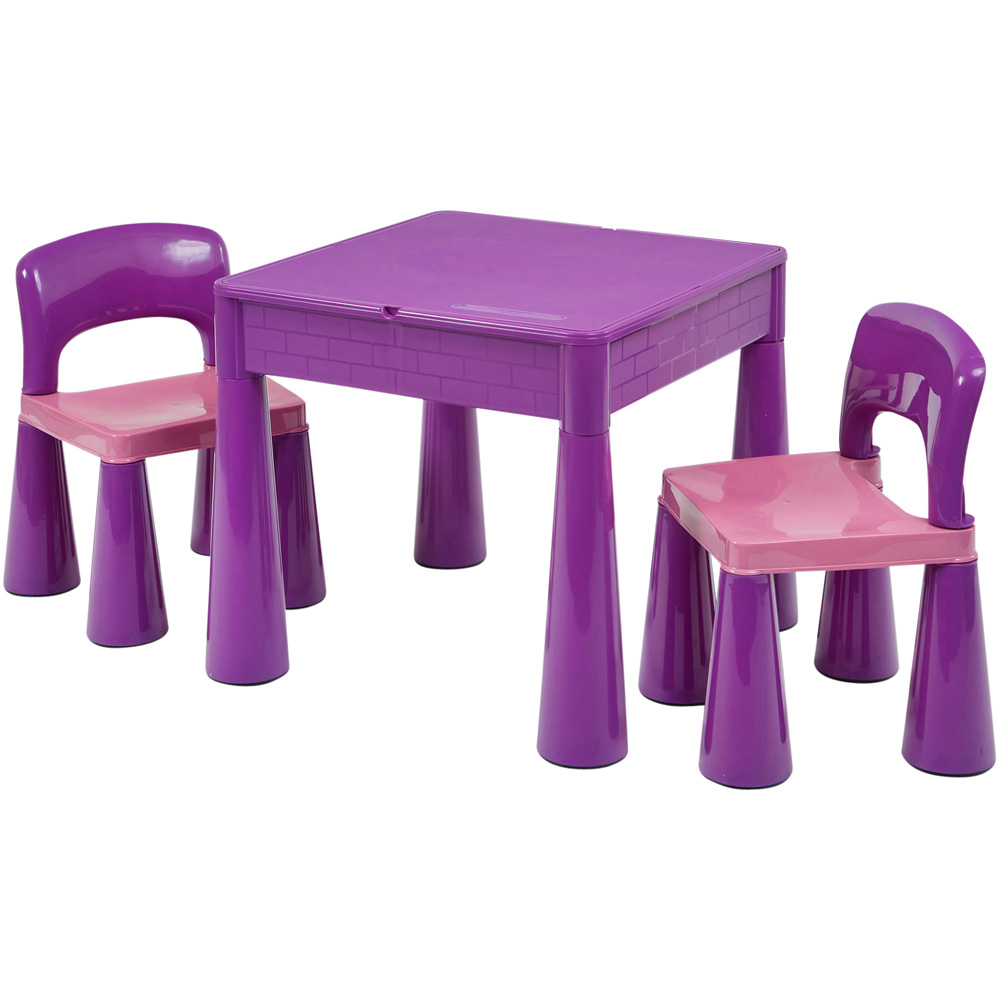 Liberty House Toys Purple Kids 5-in-1 Activity Table and Chairs Image 2