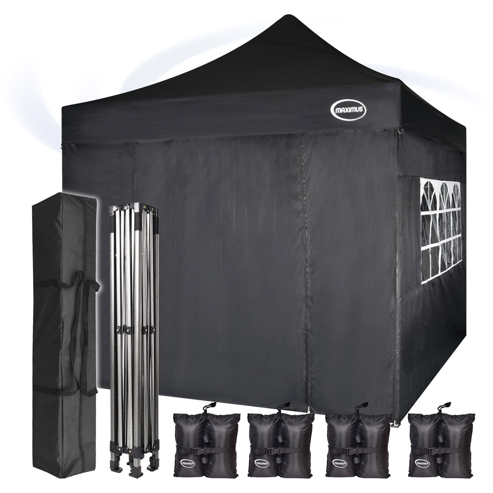 Maximus Black Pop Up Outdoor Gazebo with Removable Sides 3 x 3m Image 2