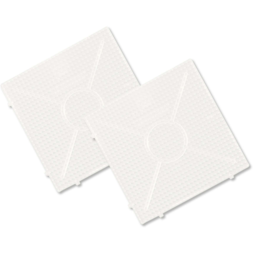 SES Creative Beedz White Square Connectable Iron On Beads Base Plate Pegboard 2 Piece Image 2