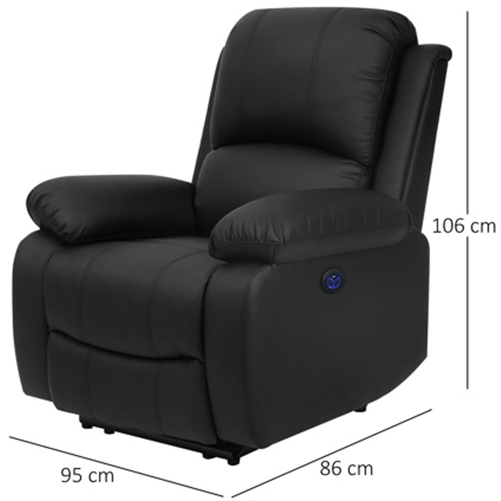 Comfy Living Black PU Leather Electric Recliner Chair Image 7